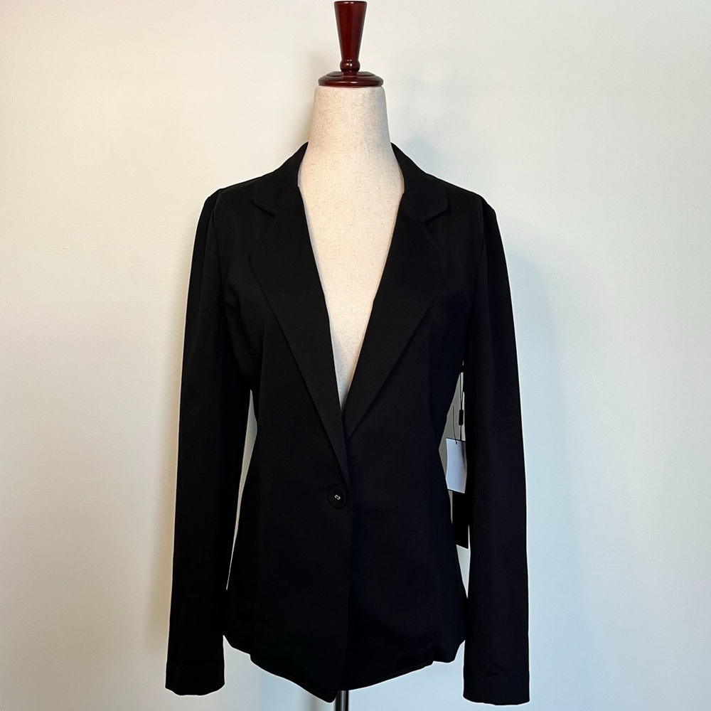 Donna Karan New York NWT Black Tailored Single Button Blazer Jacket